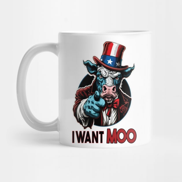 I Want Moo - Patriotic American Pride Cow by RailoImage